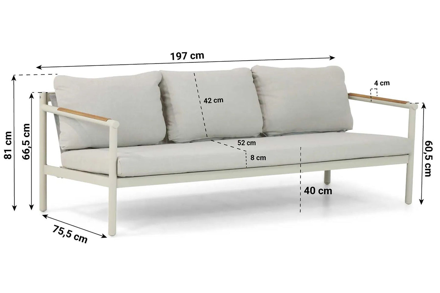 Luxe Tuinmeubel Set Fellini - Loungeset Met Salontafel Travertine Style